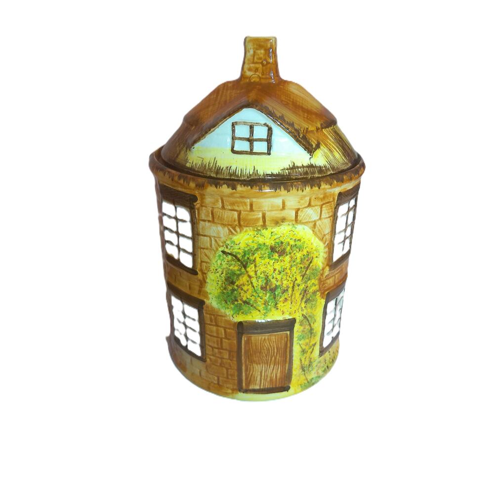 Vtg Price Kensington Cottage Ware Ye Old Cottage Biscuit Barrel Canister - Picture 9 of 9